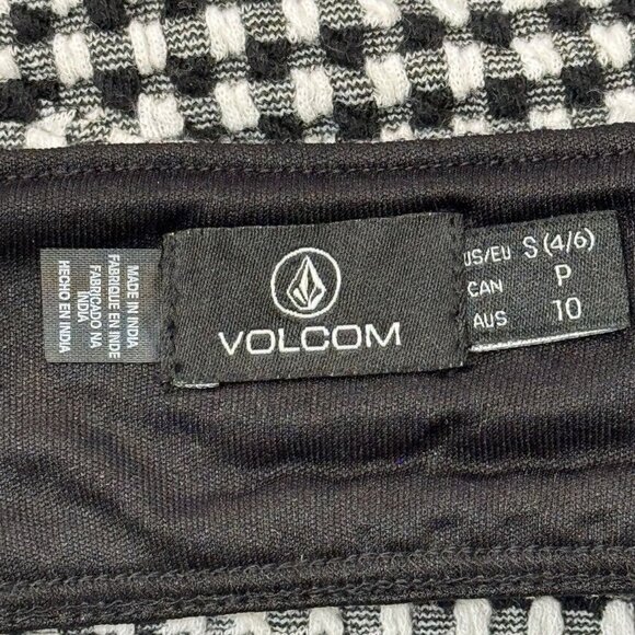VOLCOM Xo CocoHo Houndstooth Bikini Crop Top Women's Small Textured Pull-On NEW - Picture 5 of 9